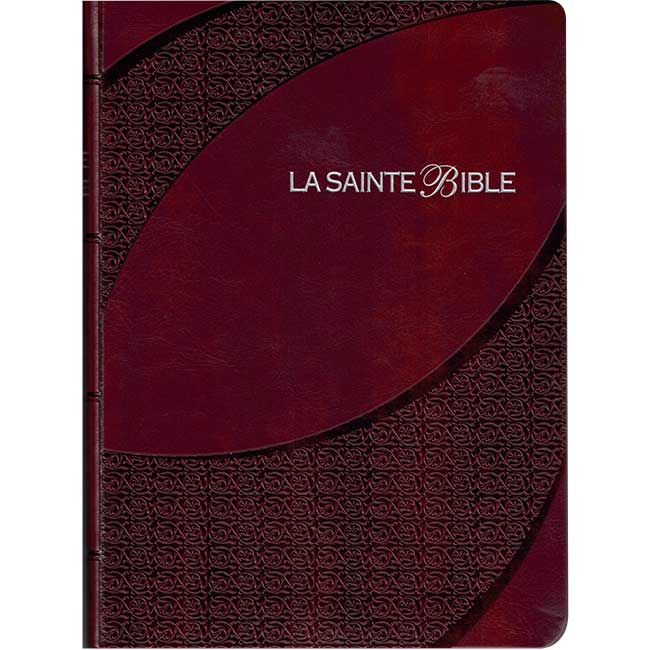 La Sainte Bible - Louis Segond 1910 (Moyen Caractère - Bordeaux avec Onglet - Parole de Jésus en Rouge)