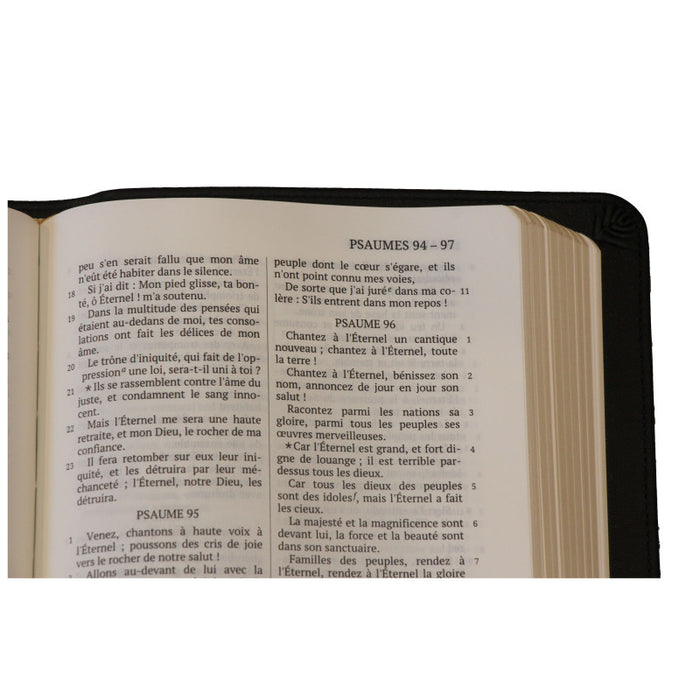 Bible Darby cuir - format moyen - avec rebords (Cuir noir, avec rebord, tranche dorée)