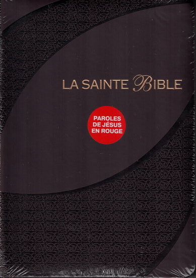 La Sainte Bible - Louis Segond 1910 (Moyen Caractère - Brun foncée avec Onglet - Parole de Jésus en Rouge)