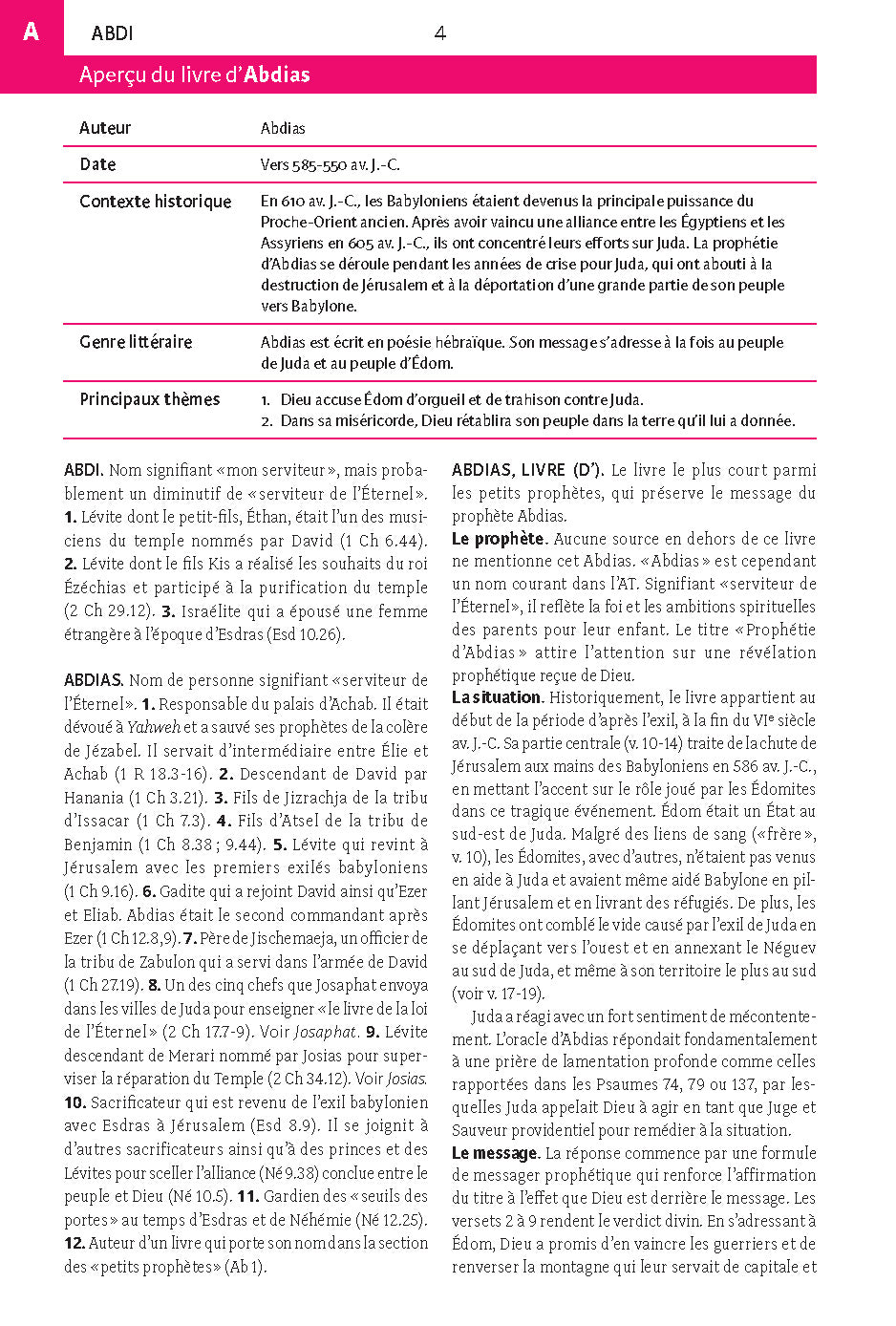 Page du Dictionnaire biblique illustré Impact