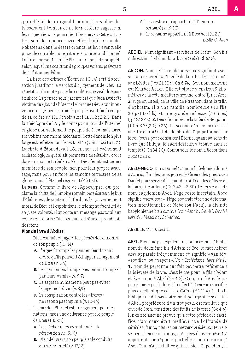 Page du Dictionnaire biblique illustré Impact