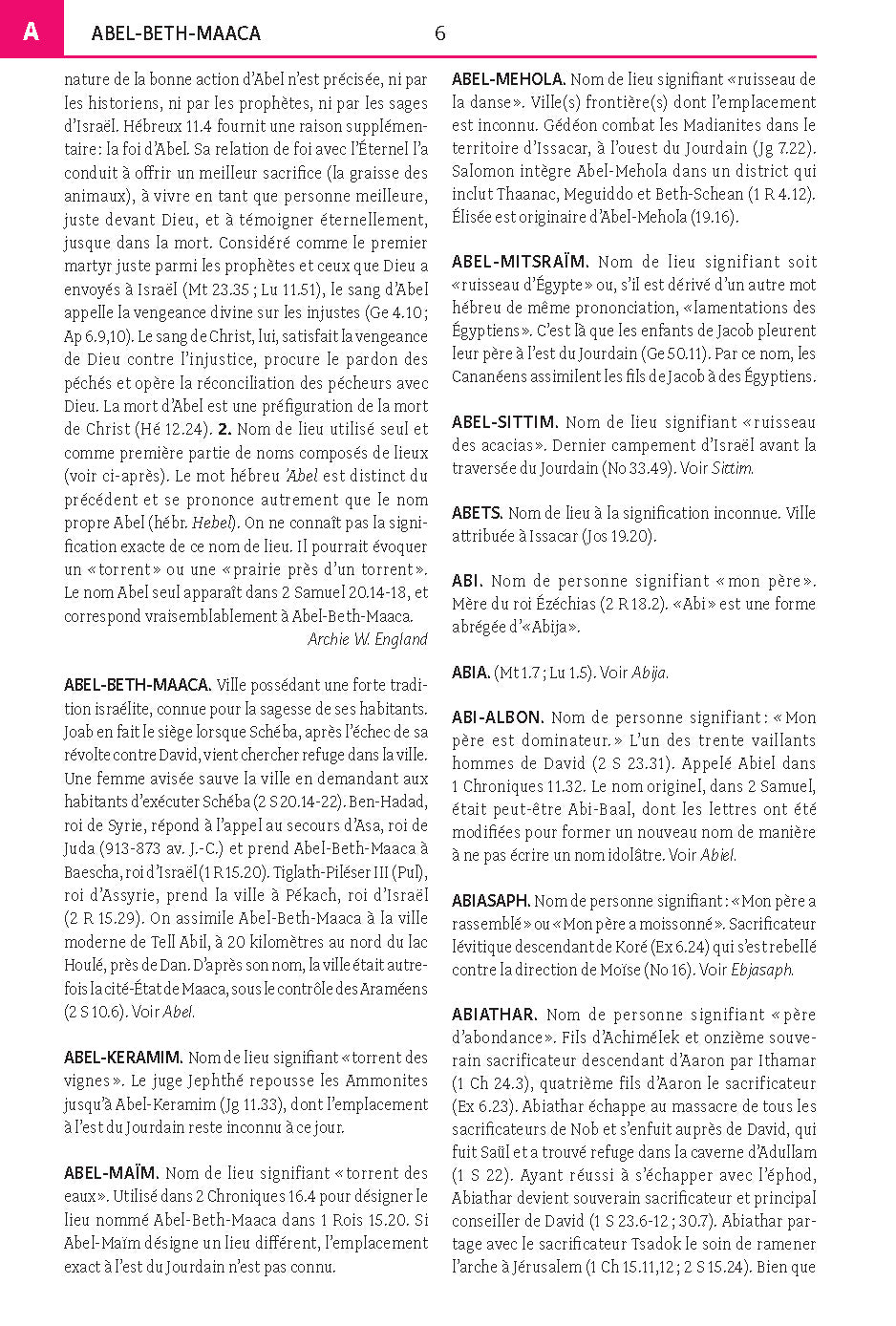 Page du Dictionnaire biblique illustré Impact