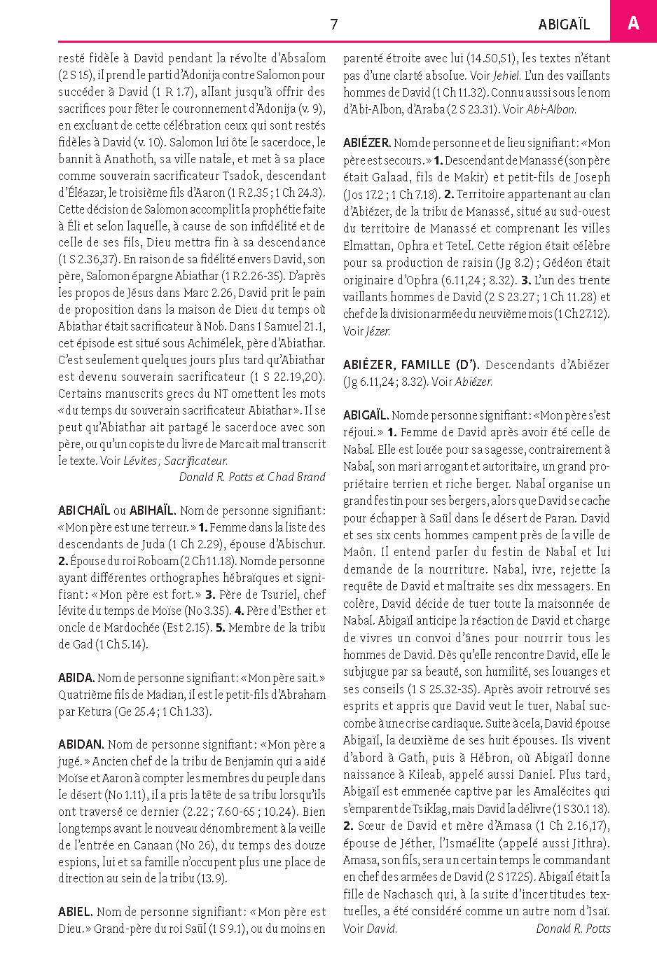 Page du Dictionnaire biblique illustré Impact