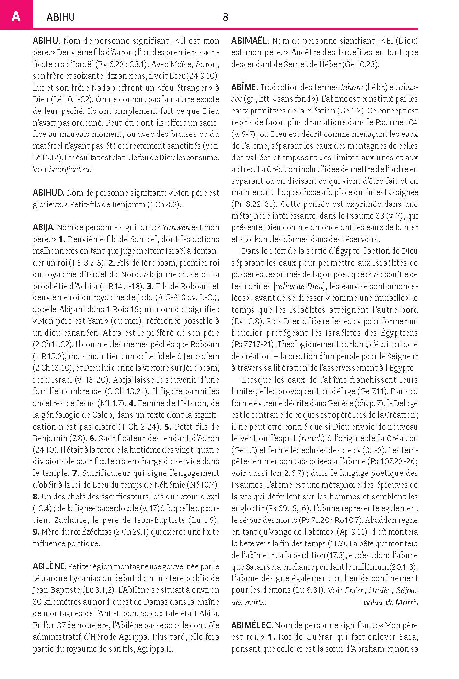 Page du Dictionnaire biblique illustré Impact