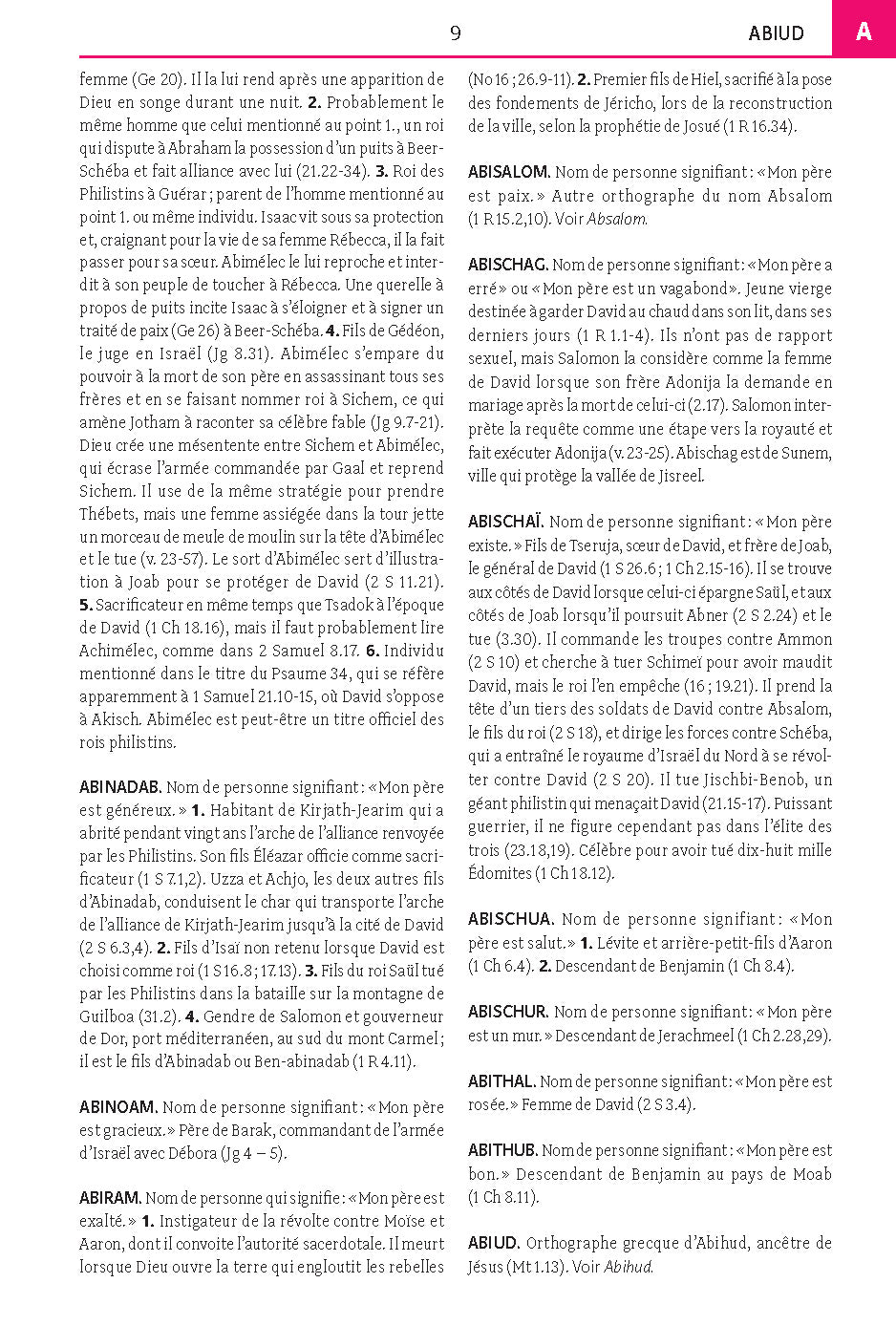 Page du Dictionnaire biblique illustré Impact