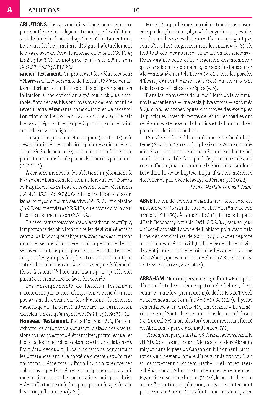 Page du Dictionnaire biblique illustré Impact