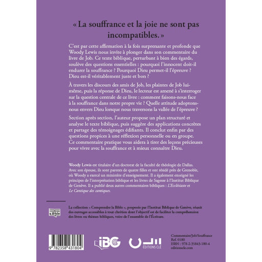 Job, Woody Lewis. Quatrième de couverture