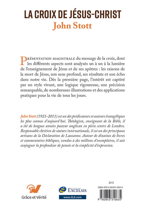 La croix de Jésus Christ, John Stott. Couverture arrière