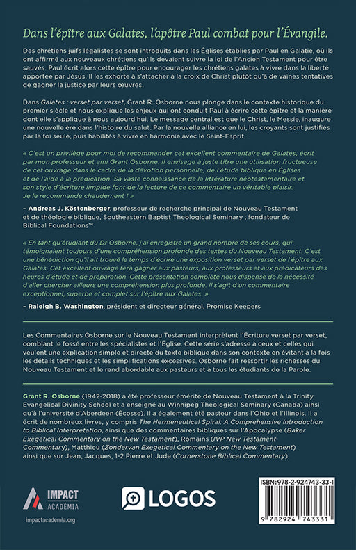 Livre Galates verset par verset couverture