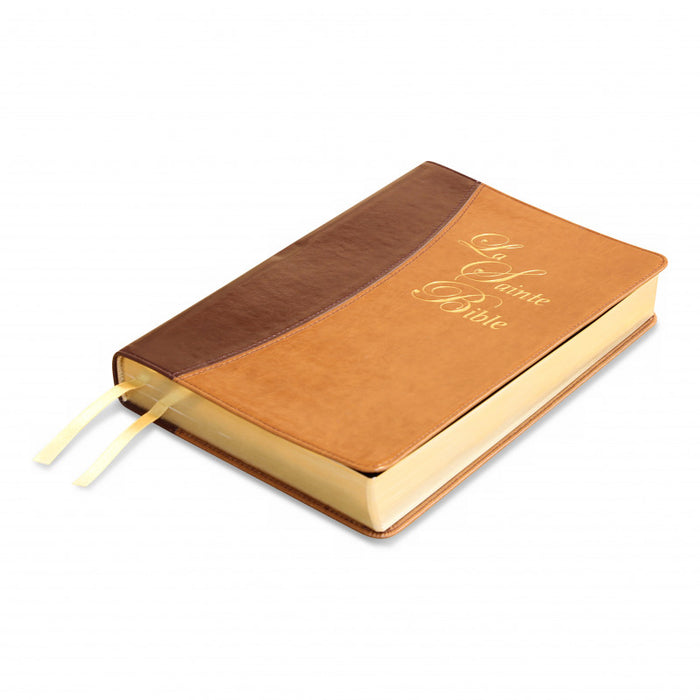 Bible Darby bicolore (Simili-cuir, deux tons bruns souple, tranche dorée)