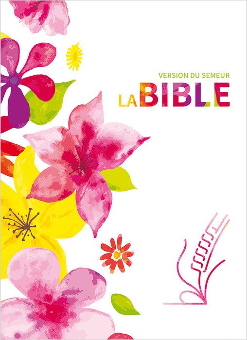 Bible du Semeur 2015 - couverture textile rigide fleurs