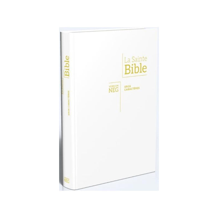 <transcy>The NEG Bible Large print, flexible white (La Bible NEG Gros caractères, souple blanche)</transcy>