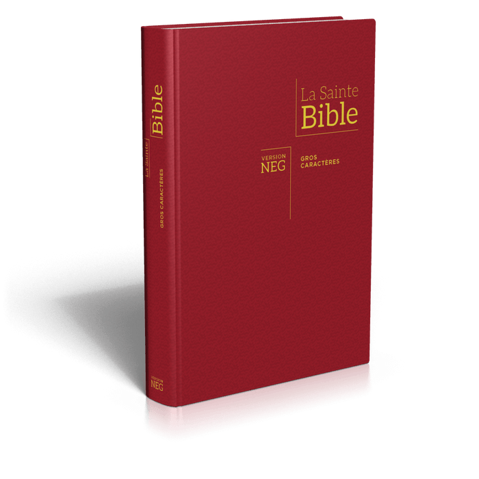 <transcy>The NEG Bible Large print, rigid, burgundy (La Bible NEG Gros caractères, rigide, bordeaux)</transcy>